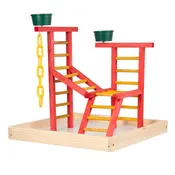18" Junior Playland Bird Perch with Cups
