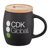 15 oz Hearth Ceramic Mug with FSC®100% Wood Lid/Coaster