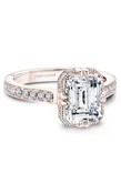 14K Rose Gold Atelier Halo Emerald Engagement Ring