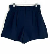 Abercrombie & Fitch Size 8 Navy Pleated Solid Shorts Shorts