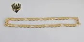 (1-0009) Gold Laminate - 5mm Figucci Link Anklet - 10" - BGF
