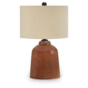 Aaleahya Table Lamp — Distressed Rust Glass, Rustic Glow