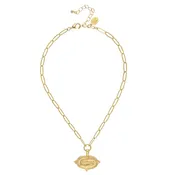 Alligator Intaglio Paperclip Necklace