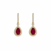 1.00CTW in Rubies & 0.20CTW in Diamond Earrings