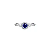18K Sapphire Diamond Ring