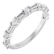 14K Gold 0.65 CTW Baguette and Round Lab-Grown Diamond Wedding Band