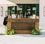 Bar - 7' Stained Wood — Diehl Event Rentals