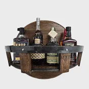 Barrel Head Wall Shelf – Reclaimed Wine or Whiskey Barrel Lid