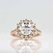 The Allie Ring (Round) in Rose Gold with 2ct Moissanite