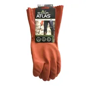 Atlas 620L PVC Coated Chemical Gloves, Orange, Large, 12 In. Gauntlet Cuff