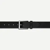1 1/2 Inch Lightning Bolt Keeper Belt Natural Grain - Black
