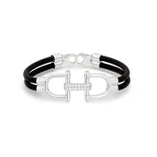14k White Gold Diamond Snaffle Bit Neoprene Bracelet