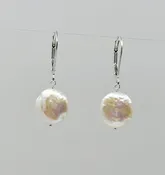 Earrings coin pearls in sterling silver