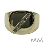 10K Yellow Gold Ring with 7 Round Diamonds Size 8.50