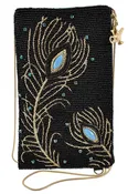Aladdin-Shimmering Feathers Crossbody Clutch