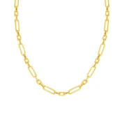 16" Oval and Paperclip Link Necklace