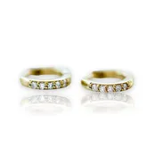Diamond round gold Huggies