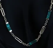 14k Yellow Gold Rectangle Beaded Chain