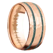 18K Rose Gold + Hammer Finish