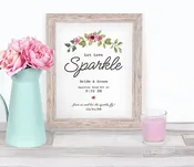 Flowery Sparkler Send Off Display Sign