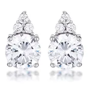 Abigail 9mm Round CZ Stud Earrings | 3ct