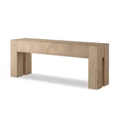 Abaso Console Table - Whitewash Rustic Wormwood Oak