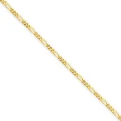 14K Gold 1.0mm Figaro Chain