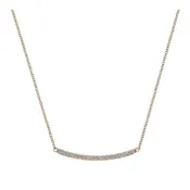 14K Rose Gold Diamond Pave Curved Bar Necklace