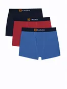 3 Pack Keyhole Bamboo Trunks In Navy/Blue/Red