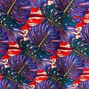 All Over Monstera Leaf Rayon Poplin Fabric| Islands Fabric