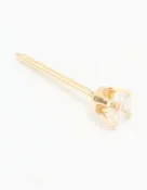 14K Solid Yellow Gold 3MM Cubic Zirconia Single Piercing Stud
