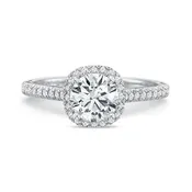 0.20ct Diamond Halo Ring Semi Mount in Platinum Size 6 with CZ Center