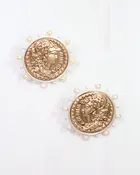 Anna Kate Coin Earring Worn Gold