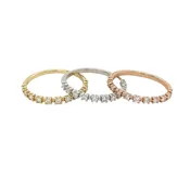 14k Diamond Beaded Stackable Ring