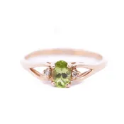 Peridot Melee Diamond Accents Yellow Gold