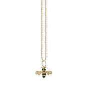 14K YELLOW GOLD BEE CHARM ON 18" LIGHT TIFFANY CHAIN