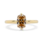 1.31ct Vera Antique Cushion Champagne GIA-Certified Diamond Engagement Ring