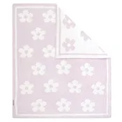 Chenille Baby Blanket - Purple Flower