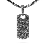 10k Black Gold 3ct Diamond Dog Tag Pendant