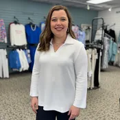 3/4 Sleeve Johnny Collar V-Neck Top