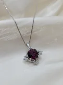 10K/14K White Gold Pink Amethyst & Diamond Pendant Necklace