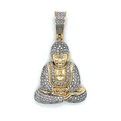 10K Two-Tone Gold Diamond Buddha Pendant; 0.10CTW; 6g