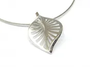 Contemporary Leaf Motif Sterling Silver Pendant
