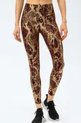 Animal Print Slim Waistband Long Sports Pants Fit Wide