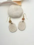 Beach Flower Earrings in Bisque Finish | Handcrafted Porcelain Jewelry — Tonya Lov Jewelry