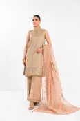 Al Karam 4 Piece Embroidered Yarn Dyed Zari Net Suit With Zari Net Dupatta J(ext3)