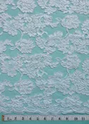 Alencon, Allover Flowers, Swirls with Scallop Edge, 56″ wide, White
