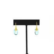 Carlos Belloso Blue Topaz Earrings set in 18k Yellow Gold