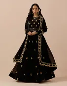 Black Georgette Anarkali Set