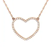 14KR 17" 0.33 CTW DIAMOND HEART PENDANT VS/F-G